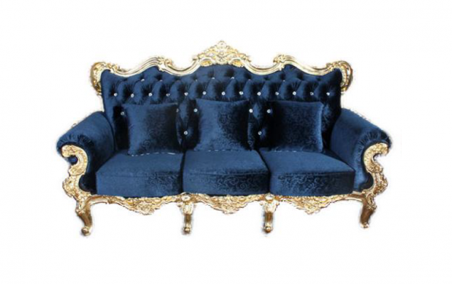 Thron Sofa Königlicher Polster Chesterfield Samt 3 Sitzer Antik Stil Sofas Neu