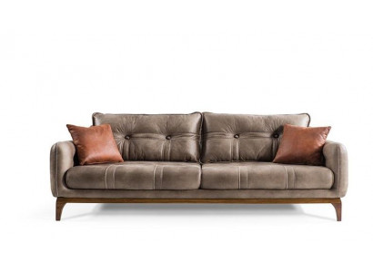 Sofas Couchen Dreisitzer Designer Couch Sofa Polster Möbel Braun Wohnen