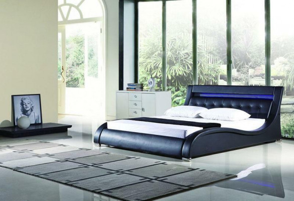 Bett Betten Polster Doppel Ehe Hotel Luxus Leder Deko Moderne Designer