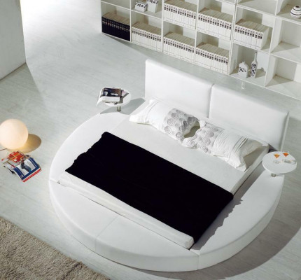 Rundes Bett Moderne Design Luxus Polster Rund Betten Textil Stoff