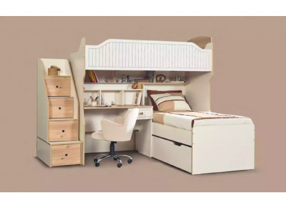 Etagenbett Hochbett Bett Doppelstockbett mit Schreibtisch Zwei Betten