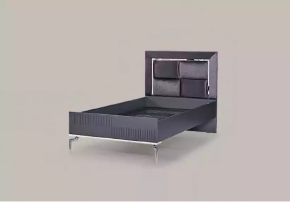 Bett Loft Holz Schwarz Design 120x200cm Bettrahmen Gepolstertes