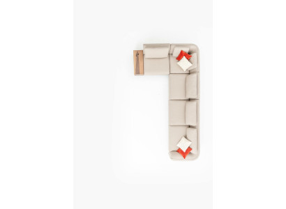 Sofa L- Form Wohnzimmer Ecksofa Beige Luxus Modern Stil 402x227 Möbel