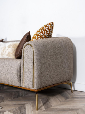 Dreisitzer Sofa 3 Sitzer Sofas Design Modern Stoff Grau Wohnzimmer