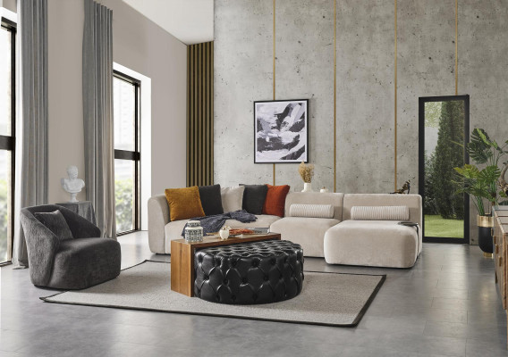 Couchtisch Tisch Beistelltisch Wohnzimmer Modern Schwarz Kunstleder
