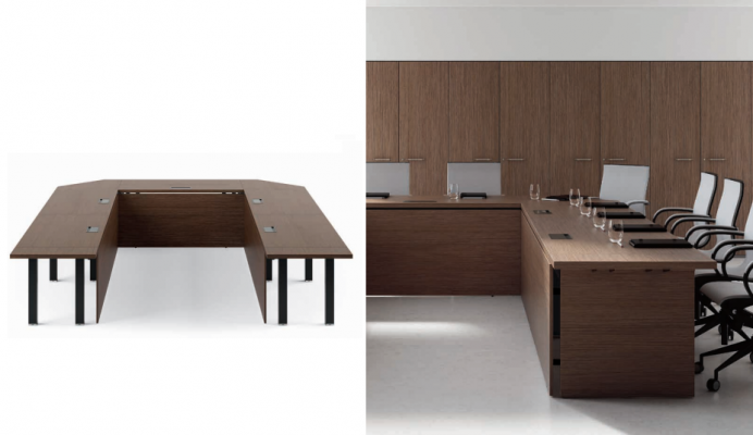 Konferenztisch Stühle Gruppe Büromöbel Italien Bürotisch Besprechungstisch 7tlg.