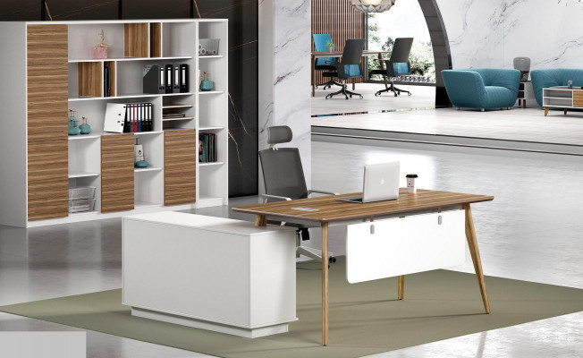 Büro Set Komplettbüro Eckschreibtisch Aktenschränke 2tlg. mit Kabelkanal