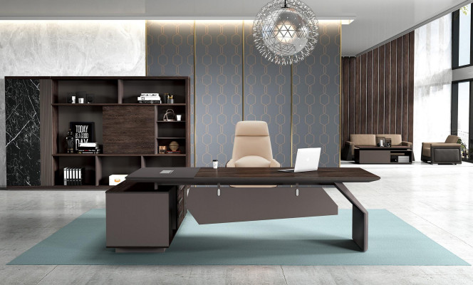 Chef Schreibtisch 260 x 220 cm Einrichtung Tisch Kanzlei Praxis Tische Sofort