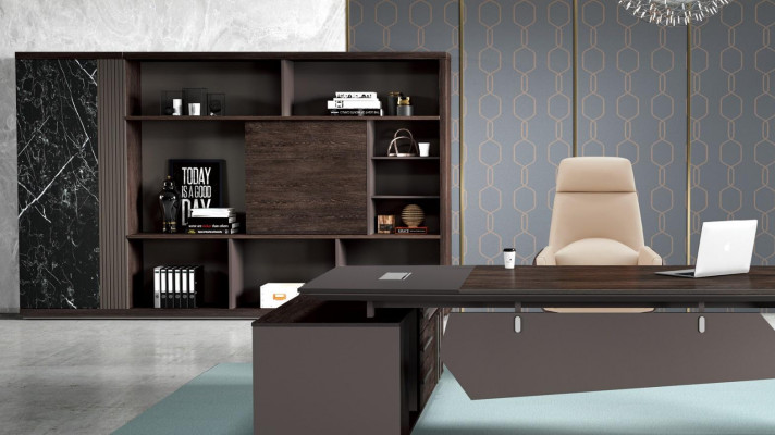 Chef Schreibtisch 260 x 220 cm Einrichtung Tisch Kanzlei Praxis Tische Sofort