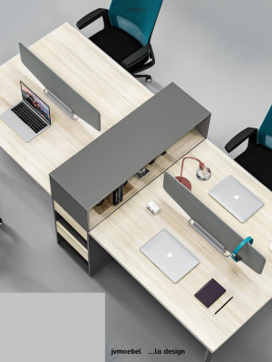 Büro Möbel Einrichtung Tische Tisch 4 Arbeitsplätze Schreibtisch Callcenter