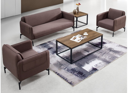 Design Polster Sitz Couch Garnitur Sofa Sofas Couchen Textil Stoff Büromöbel Neu