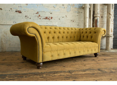 Designer Chesterfield Sofagarnitur Sofa Couch Polster Set in Samt 4tlg.
