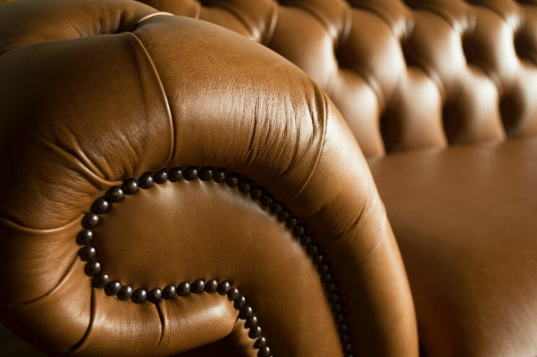 Braunes Chesterfield Sofa Luxus 4-Sitzer Couch Polster Stoff Sitzer