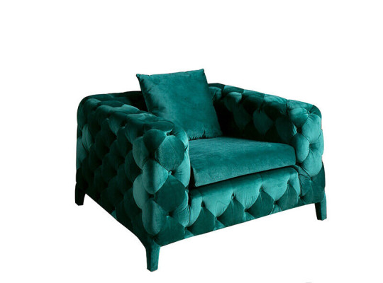 Grüne Chesterfield 3+1 Sitzgarnitur Sofa Stoff Couchen Polster Garnitur