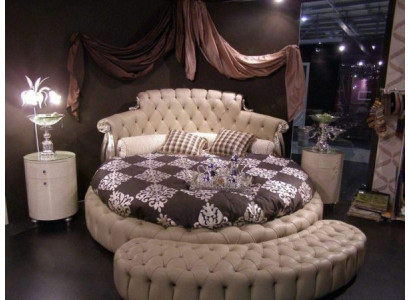 Rundes Bett Rund Design Betten Leder Doppel Hotel Luxus Gestell