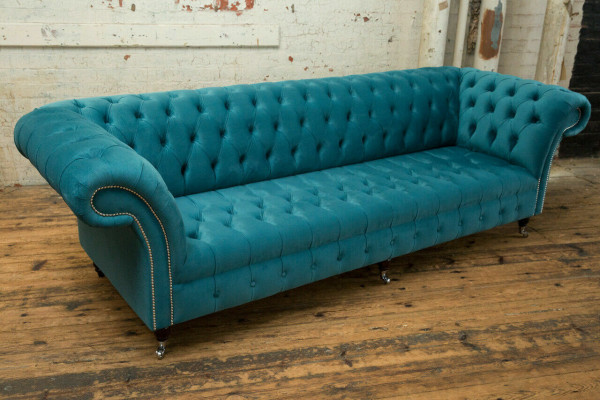 Chesterfield Couch xxl big sofa couchen samt leder textil polster sofas 4 sitzer