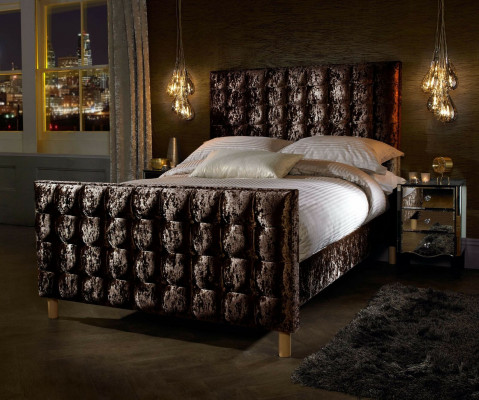 Chesterfield Bett Polsterbett Doppelbett Betten Big XXL Designer Luxus Bett Samt