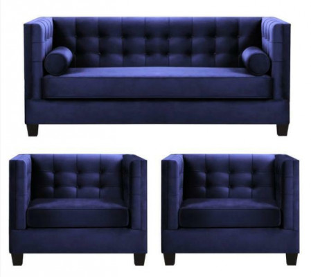 Schlafsofa Sessel Kreative Möbel Textil Stoff Blau Gruppe Wohnzimmer Modern Sofa