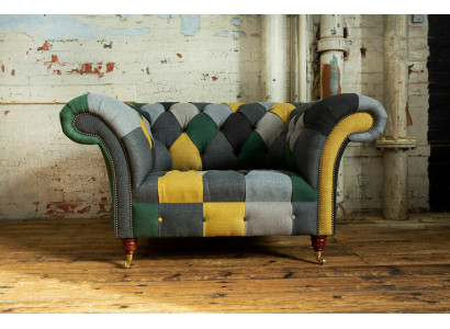Bunter Chesterfield Einsitzer Moderner Wohnzimmer Sessel