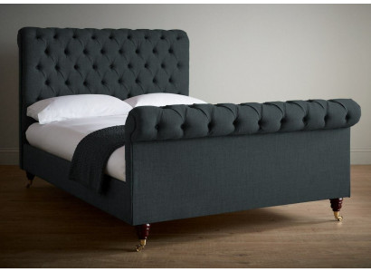 Chesterfield Design Polster Englisches Doppelbett Schwarz 140/160/180x200 Betten