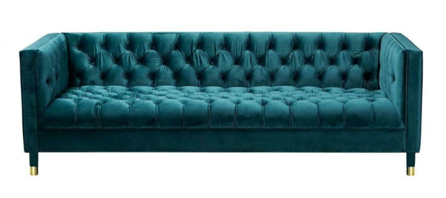 Chesterfield Sofa Blaue Sofas Textil Stoff Couchen Möbel 4-Sitzer