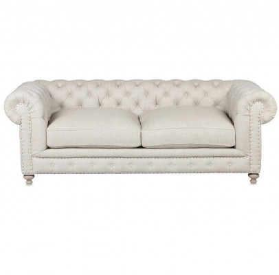 Weißer Polster Chesterfield 3-Sitzer Luxus Wohnzimmer Sofa