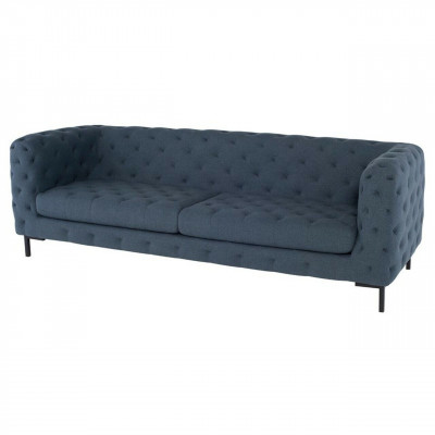 Grauer Moderner 3-Sitzer Chesterfield Wohnzimmer Stilvolle Couch 