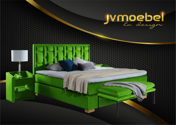 Luxus Boxspring Bett Schwarz Blaue Betten Schlafzimmer Möbel Design Doppel Hotel