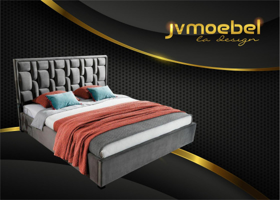 Blaues Designer Bett Schlafzimmer Design Möbel Modern Luxus Betten Gestell Neu