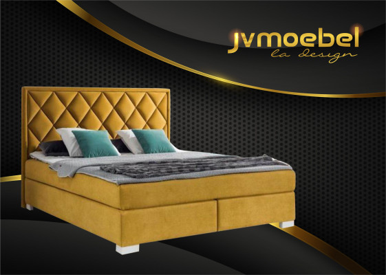 Bett Textil Schlafzimmer Design Möbel Modern Luxus Betten 180x200 gelbe samt neu