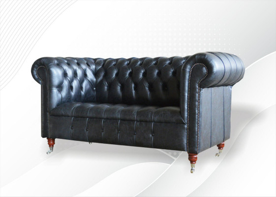Chesterfield Polster Couch Leder Couchen Sofa Garnitur Zweisitzer Sofas Samt Neu