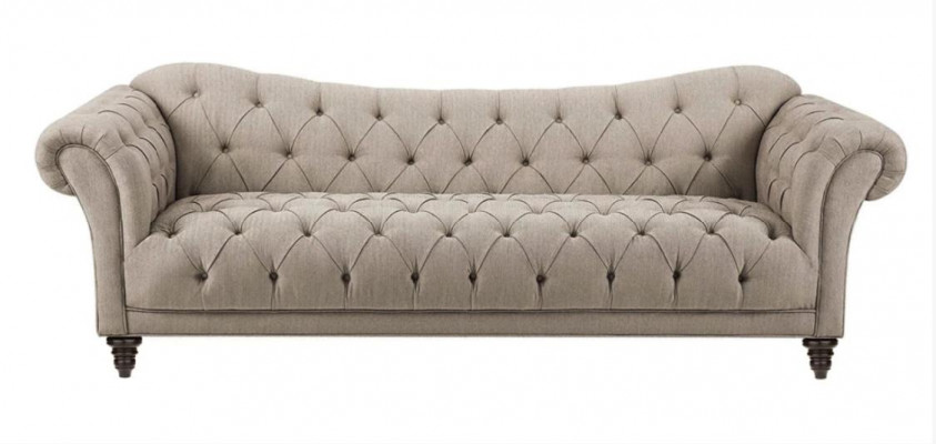 Beige Couch mit knöpfen Chesterfield Sofa Polster Sitz Couchen Sofas Luxus Neu