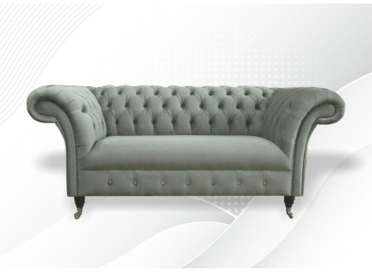 Chesterfield Sofa Couch Polster Sofas Klassischer 2Sitzer Leder Stoff Textil Neu