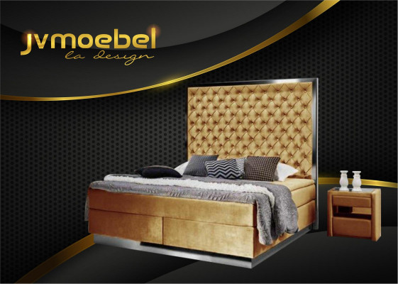Boxspringbett Bett 2x Nachttisch 3 tlg. Schlafzimmer Set Möbel Luxus Betten Neu
