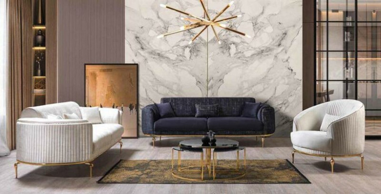 Luxus dreisitzer sofa couch moderne couchen textil stoff 234cm xxl