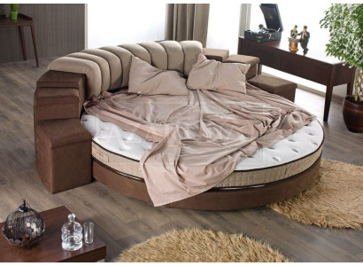 Rundes Bett Moderne Design Luxus Polster Rund Betten Textil Stoff