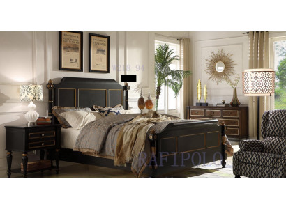 Schlafzimmer Holzbett Echtes Holz Bett Hotel 180x200 Stil Massive Möbel Betten