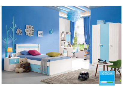 Kinder Komplett Set Jugend Zimmer Bett Kommode Schrank Tisch Büro 4 tlg. Möbel