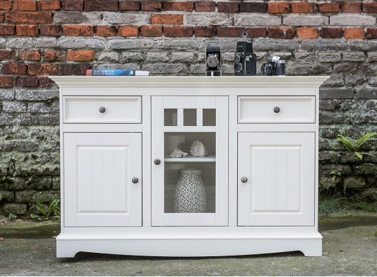 Buffet Schrank Barschrank Landhaus Luxus Italienische Holz Möbel Weiß Großes Neu