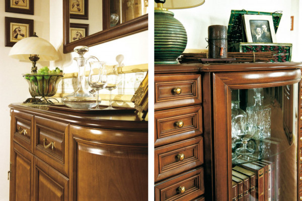 Klassische Vitrine Kommode Kommoden Kommodenschrank Schrank Vitrinen Model Z-KS1