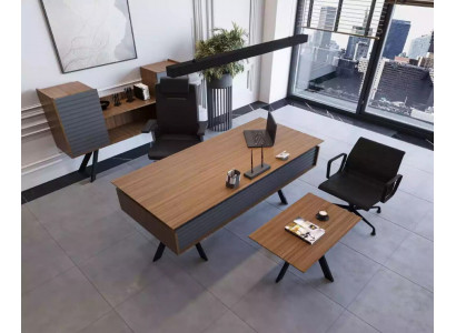 Hochwertiges, elegantes Büro-Set im modernen Stil aus stabilem Holz