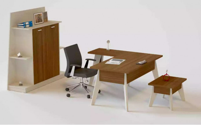 Eckschreibtisch Tisch Aktenschrank Couchtisch Schrank Möbel Büro 3tlg.