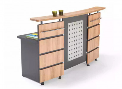 Moderne Empfangstheke mit Kommode aus grauem Holz Büromöbel neu