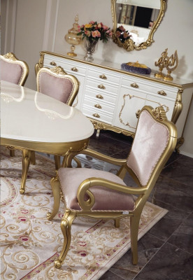 Sessel Stuhl mit Armlehne Esszimmerstuhl Holz Lehnstuhl Design Sessel