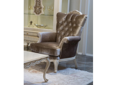 Luxus Design Sessel klassischer Thron Sessel Wohnzimmer chesterfield Neu