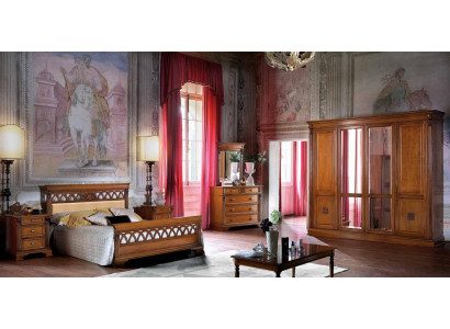 Schlafzimmer Set Komplett Kommode Bett Kleiderschrank Betten Nachtkonsole 6tlg. Massivholz