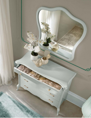 Kommode mit 4 Schubladen Sideboard weiß Anrichte Schrank Anrichten Kopmmoden