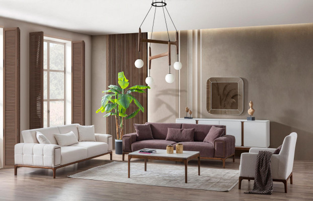Sofagarnitur 3+3+1 Sitzer + Couchtisch 4tlg Set Polster Möbel Sofa Couch