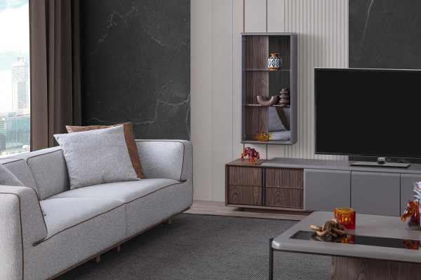 Designer Wohnzimmer Set 7tlg. Modern Wohnwände Wohnzimmer Wandschrank