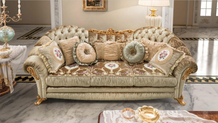 Design Polster Sofas Textil Relax Modern Garnitur Beige Sitzgarnitur 3+1+1 Sitz